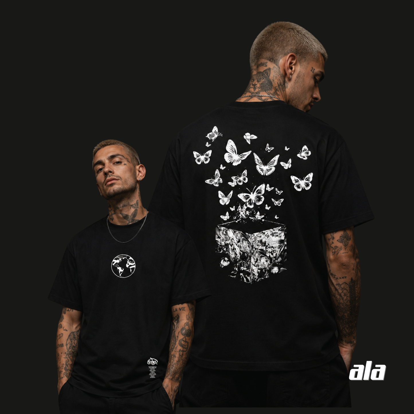 T-shirt Doja White Butterfly – Streetwear Blanc Motif Papillon