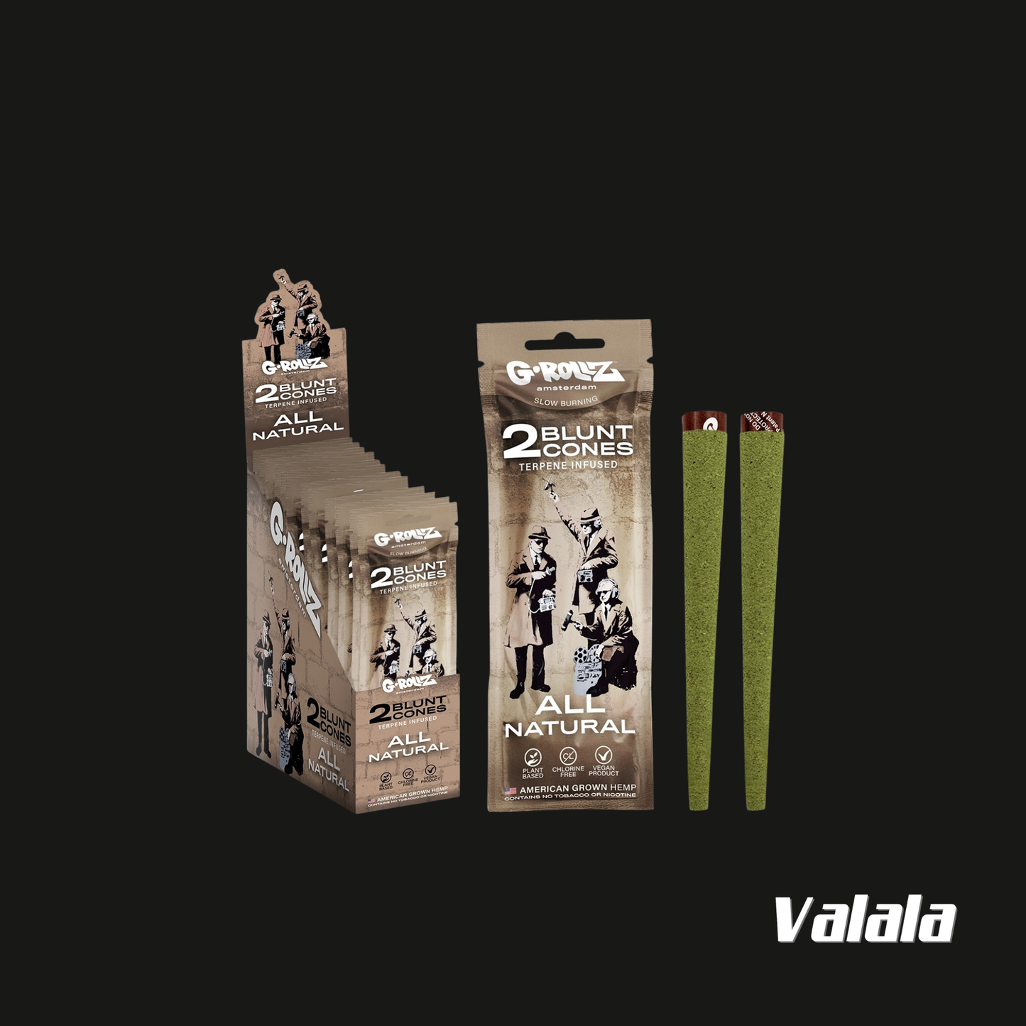 Cônes G-Rollz All Natural (Pack de 2)