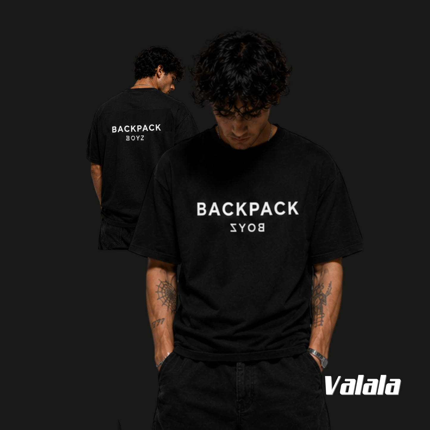 T-shirt Backpack Boyz Inverse Black – Logo Inversé Noir