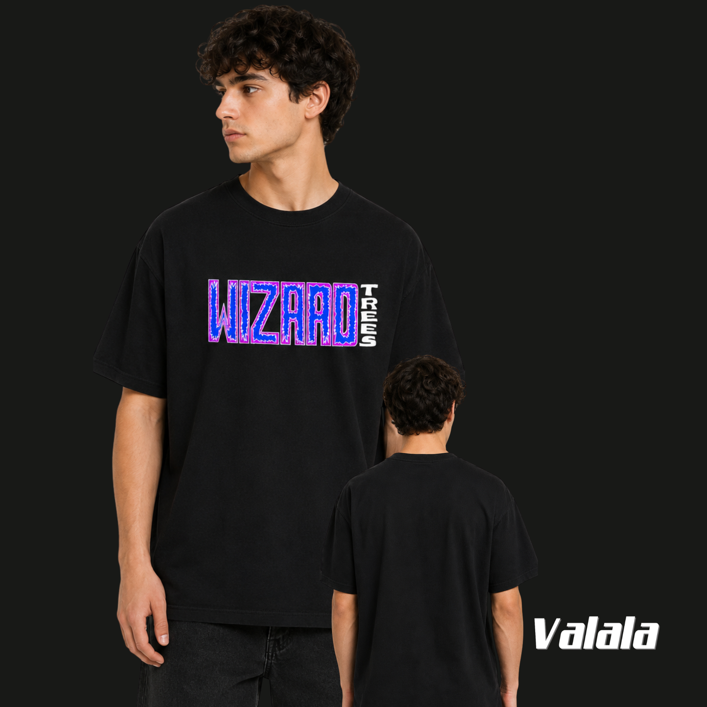 T-shirt Wizard Trees Static Tee Noir – Coton Premium