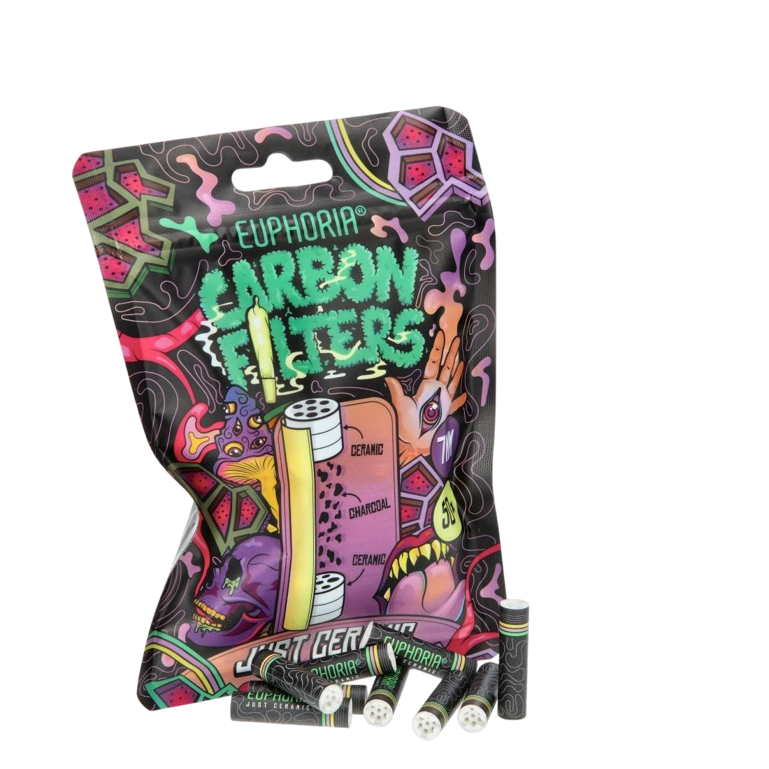 FILTRES EUPHORIA CHARBON ACTIF CERAMIQUE 7MM PAR 50