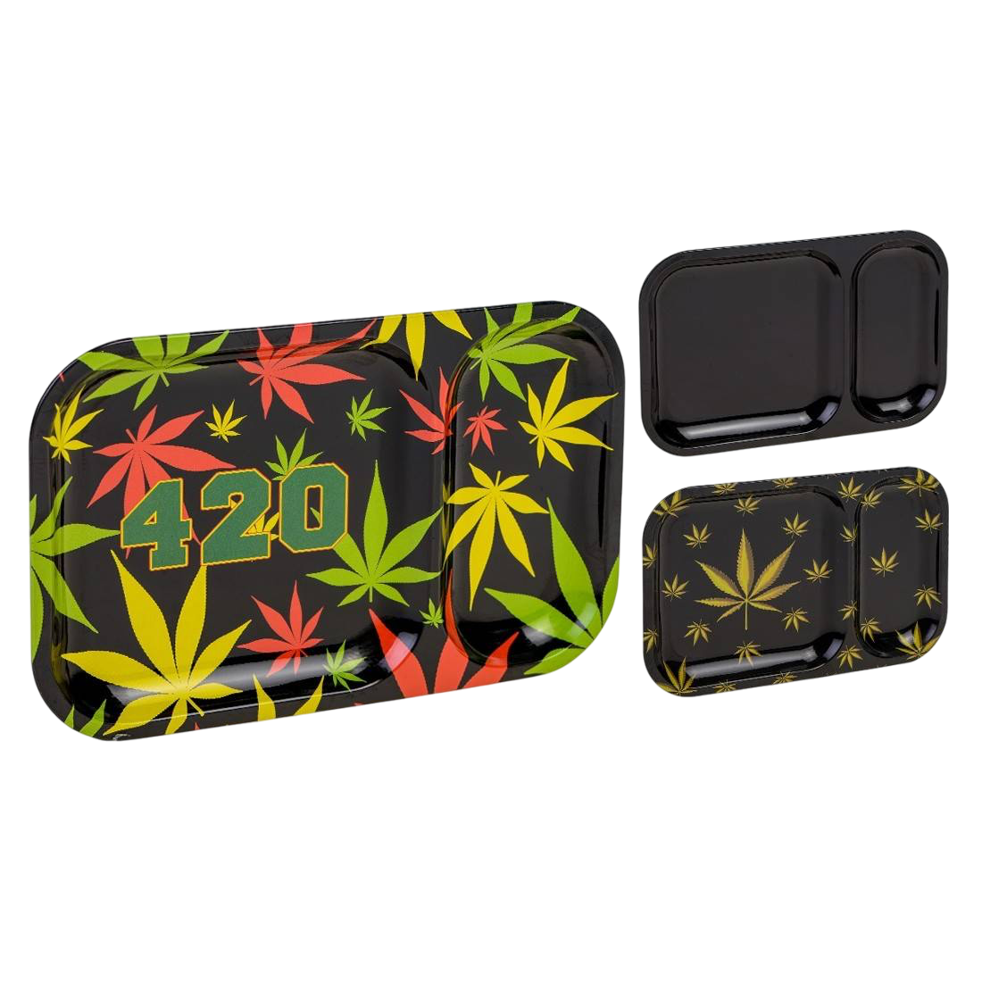 PLATEAU DOUBLE TRAY LEAF