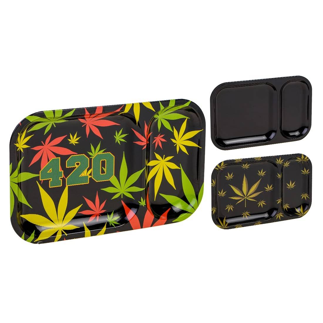 PLATEAU DOUBLE TRAY LEAF