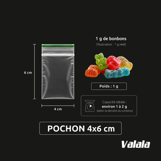 Sachets Zip 4x6 cm 100 Microns x100