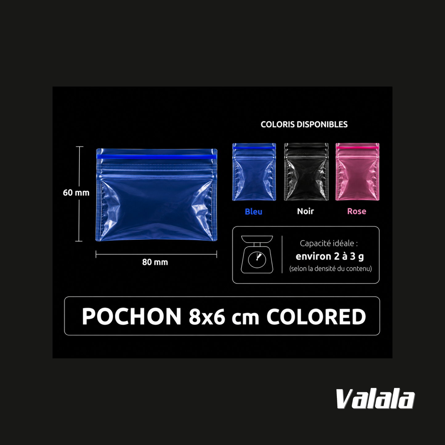 Sachets Zip Colored 8x6 cm 100 Microns x100
