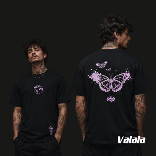 T-shirt Doja Purple Butterfly – Streetwear Violet Motif Papillon