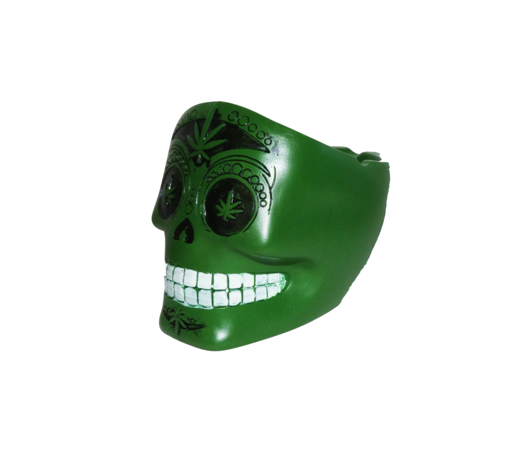 Cendrier Tête de Mort Mexicaine Verte