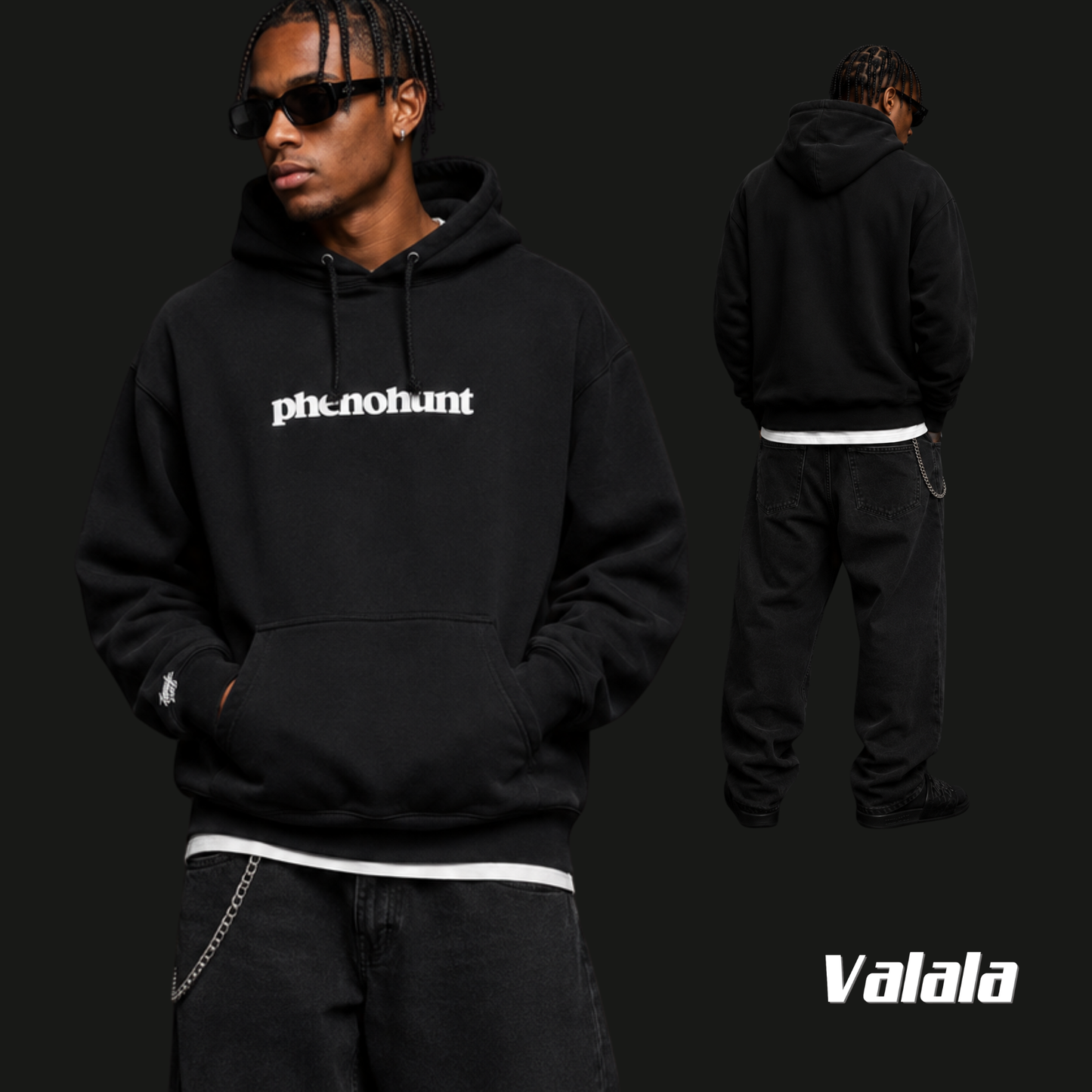 Sweat à capuche Jungle Boys “Phenohunt Hoodie” – Noir