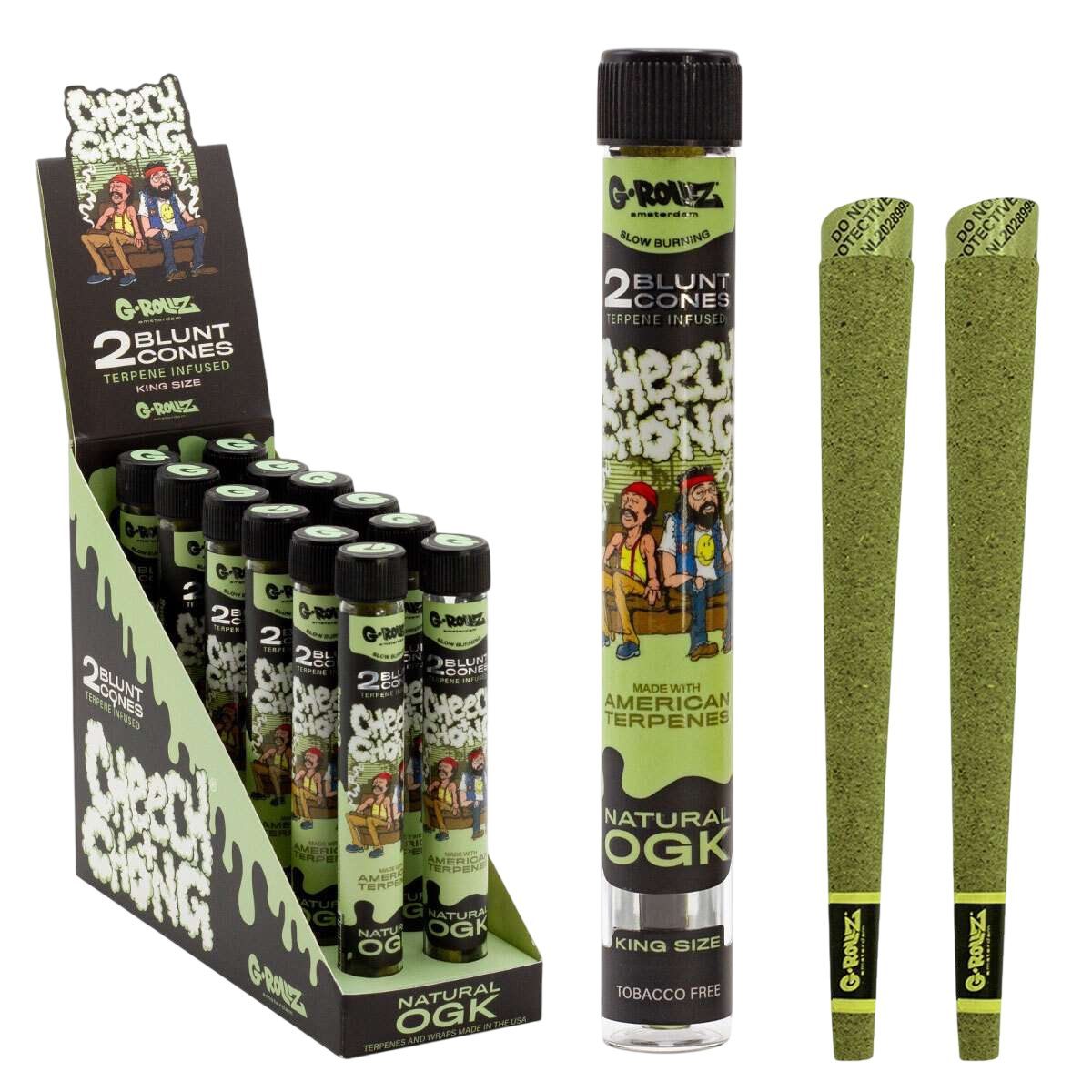 Cônes G-Rollz Cheech & Chong - Natural OGK (Infusés Terpènes)
