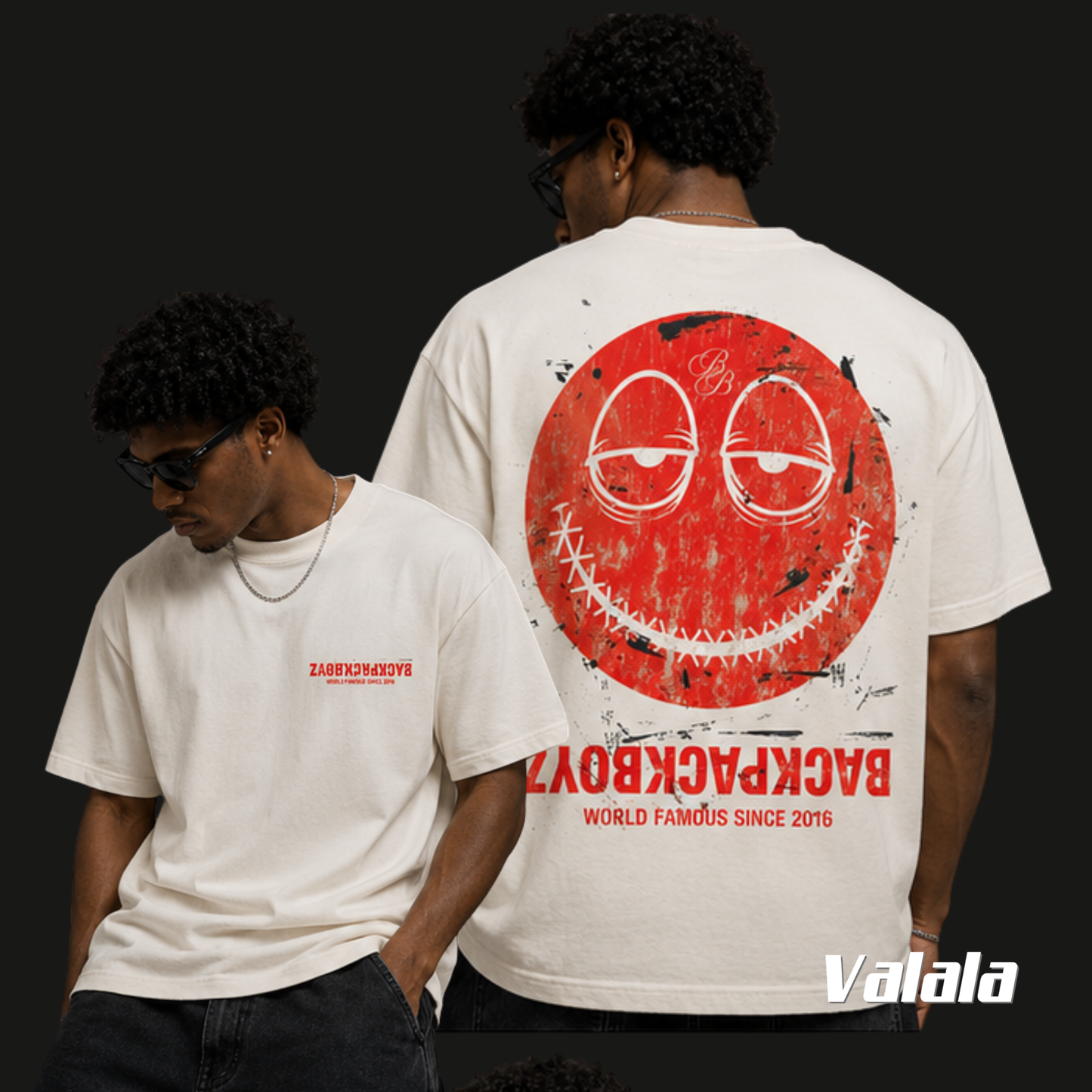 T-shirt Backpack Boyz Loaded Tee Crème/Rouge – Merch Officiel