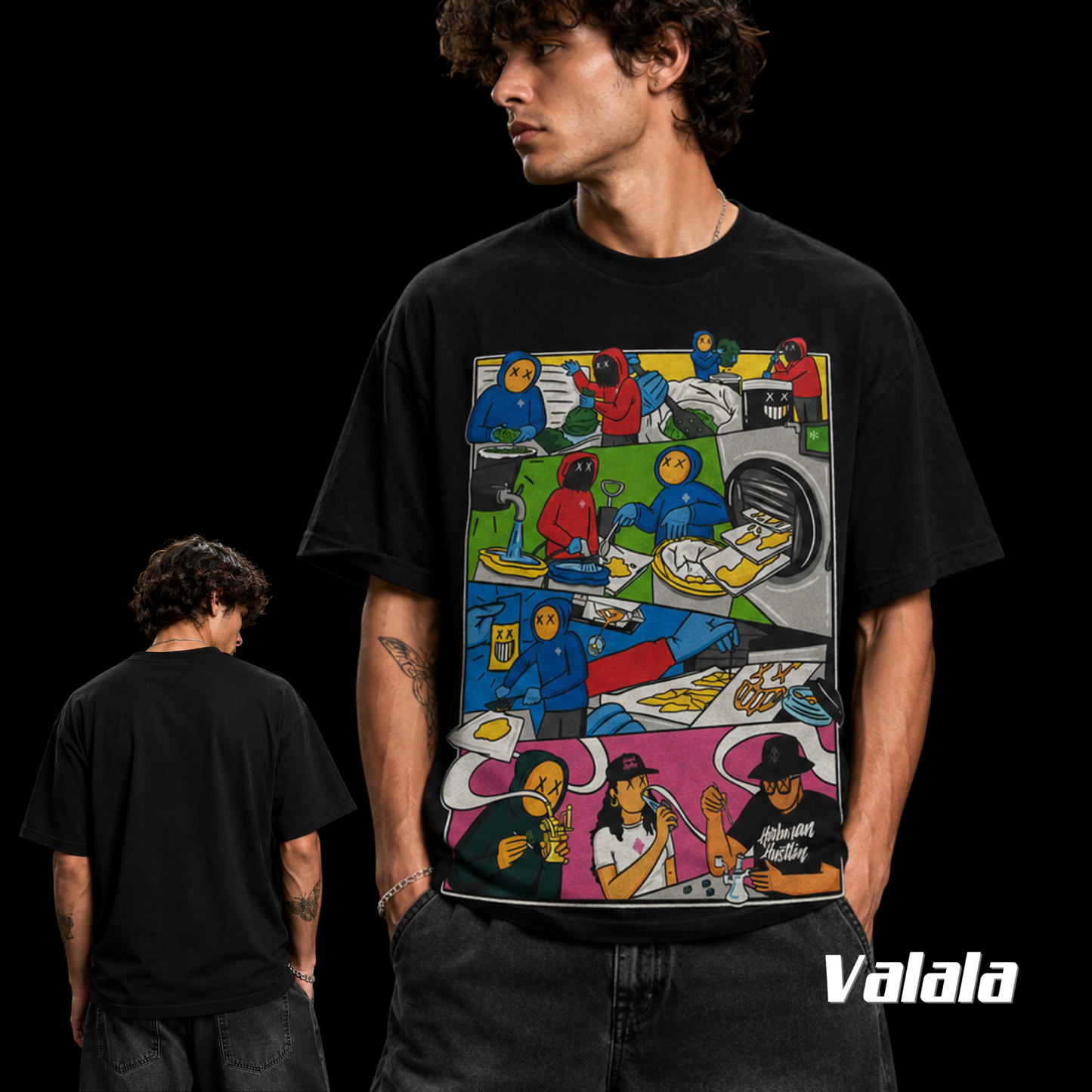 T-shirt Herbman Hustlin Black Waterhash