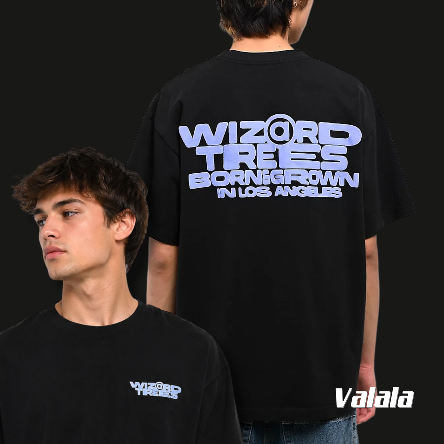 T-shirt Wizard Trees Born + Grown Noir