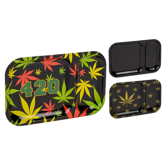 PLATEAU DOUBLE TRAY LEAF